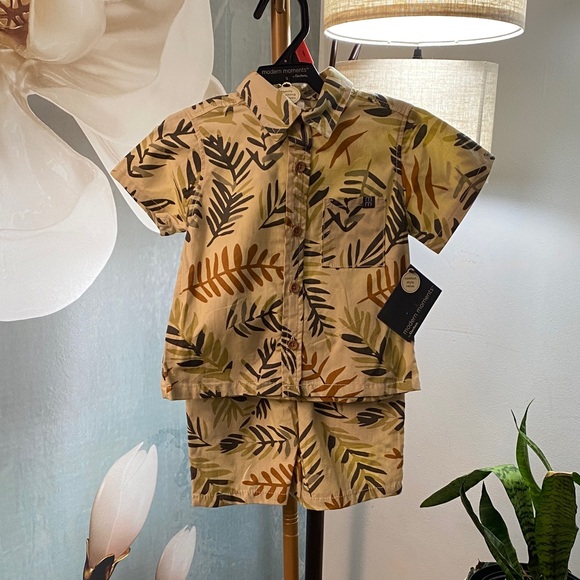 Modern Moments Other - Modern Moments Summer  Leaf Print Kids Matching Set Boys 2T NWT 100% cotton